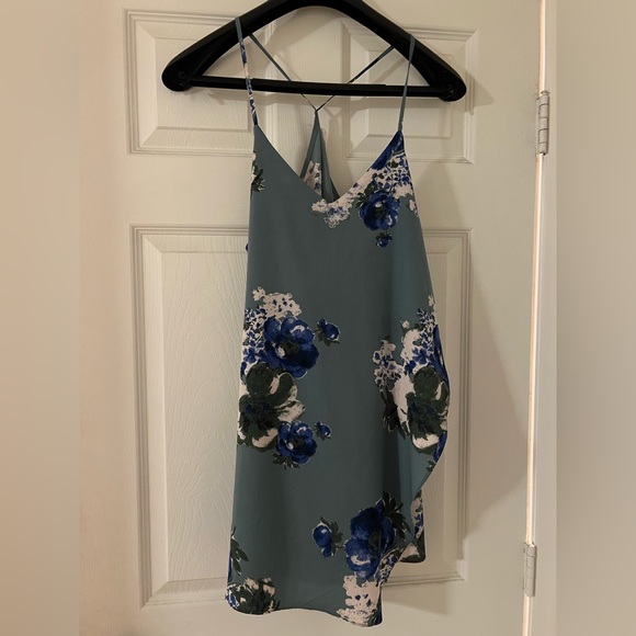 Free People Intimately Cascade Floral Dress Size Small in Teal Blue - Picture 2 of 5